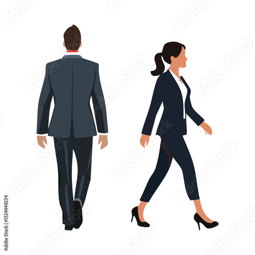 Cartoon business man and woman stock illustration