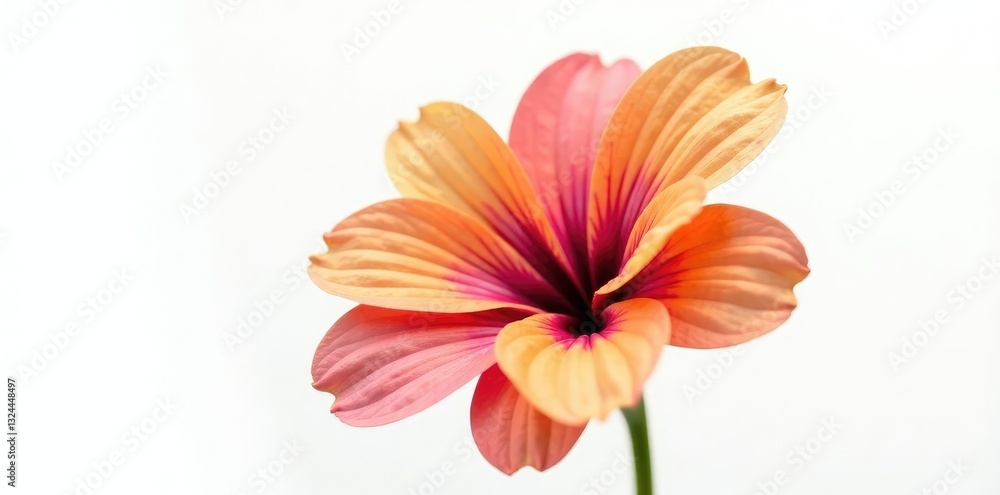 Colorful flower in isolation against white background, showcasing its unique shape and details, flower closeup, floral, petals Colorful flower in isolation against white background, showcasing its unique shape and details, flower closeup, floral, petals