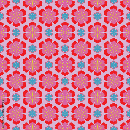seamless floral pattern red colorful