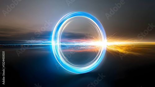 Wallpaper Mural A luminous glowing circular portal shows an alternate dimension view Torontodigital.ca