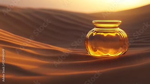 bottle of perfume on the beach