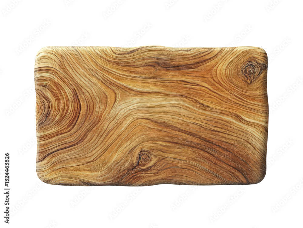 Wooden Cutting Board: A close-up view showcases the natural beauty of a wooden cutting board. Its intricate grain patterns and warm tones exude a rustic charm and inviting aesthetic Wooden Cutting Board: A close-up view showcases the natural beauty of a wooden cutting board. Its intricate grain patterns and warm tones exude a rustic charm and inviting aesthetic