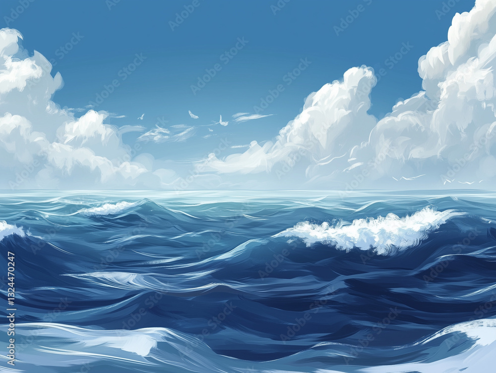 Vagues sur l'océan en fond Vagues sur l'océan en fond