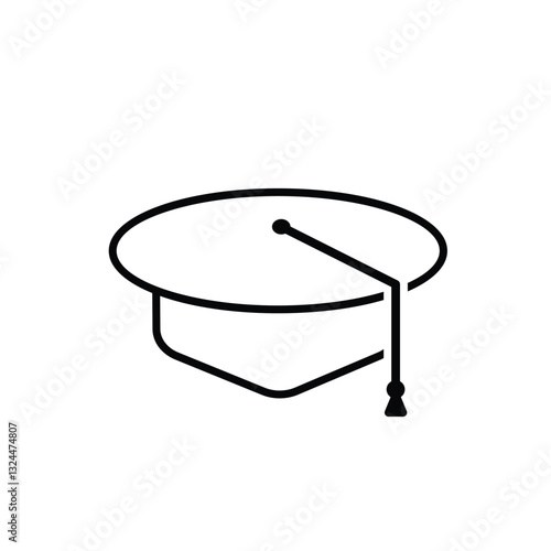 graduation icon. graduation cap toga vector. describes education, learning outcomes, undergraduate. for events, celebrations, flyers. Line design style