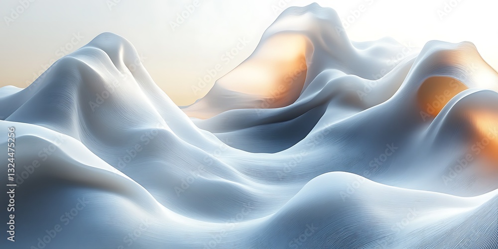 Obraz premium Sunlit, abstract, snowy peaks