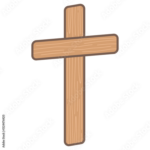 wooden cross isolated on white background