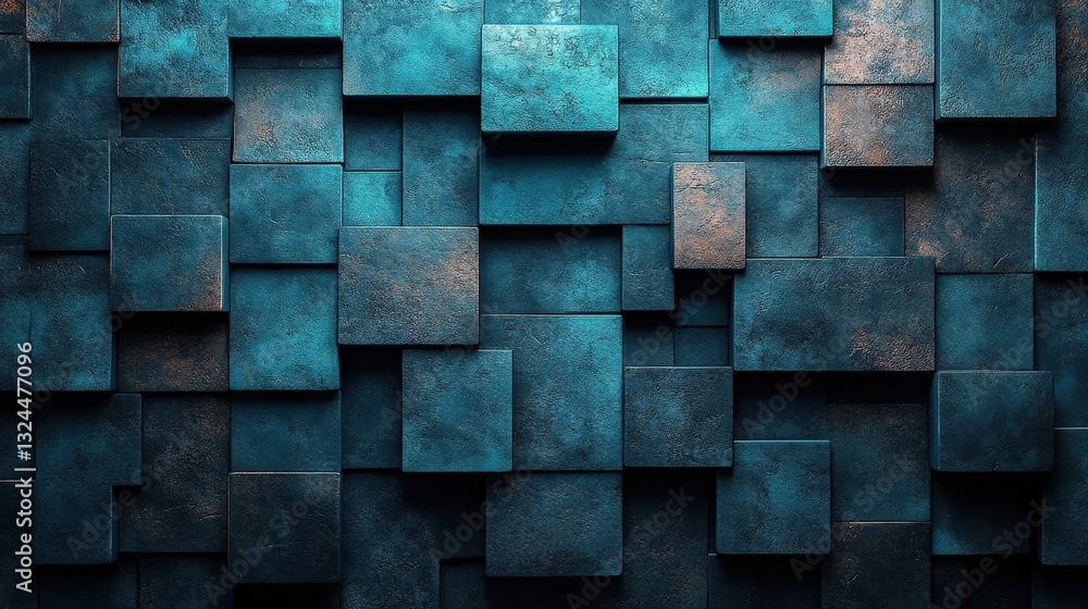 Teal Textured Cube Background Teal Textured Cube Background