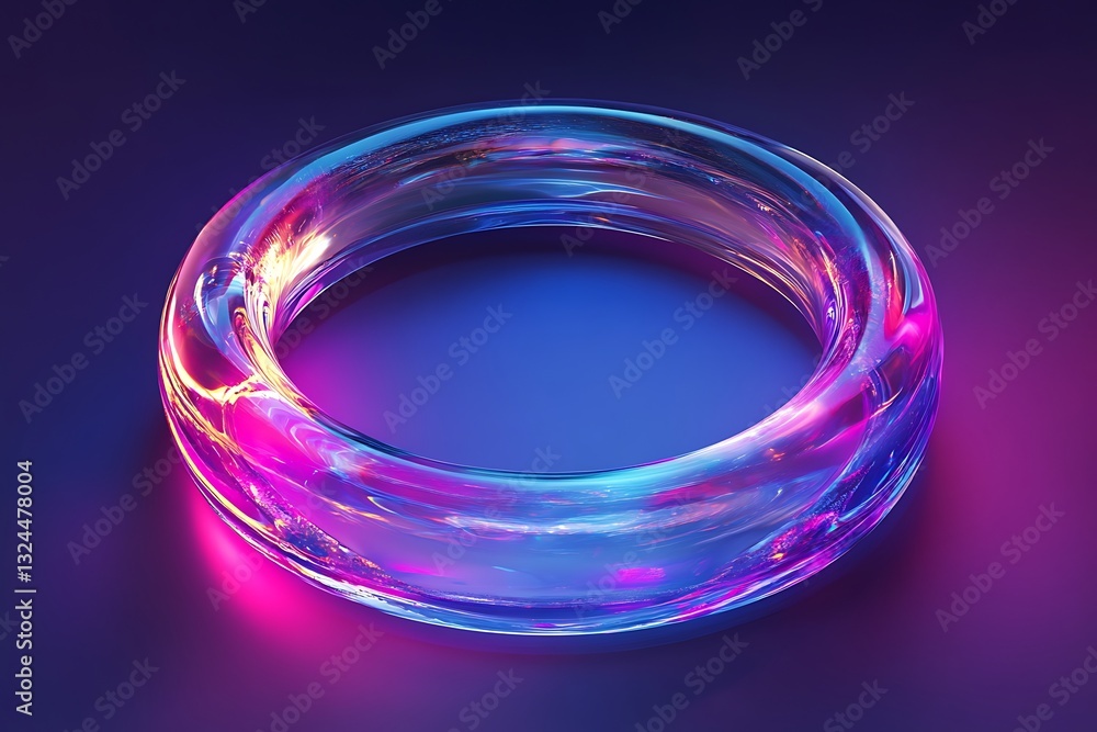 3D Holographic Glass Ring – Iridescent Fluid Torus on Transparent Background 3D Holographic Glass Ring – Iridescent Fluid Torus on Transparent Background