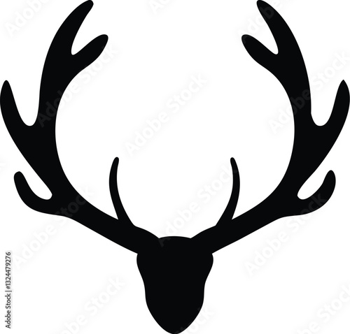  create a Deer antlers silhouette vector icon desing with a white background