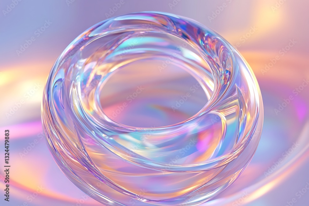 3D Holographic Glass Ring – Iridescent Fluid Torus on Transparent Background 3D Holographic Glass Ring – Iridescent Fluid Torus on Transparent Background