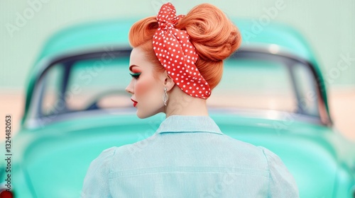 Bold 1950s Rockabilly Woman with Vintage C
