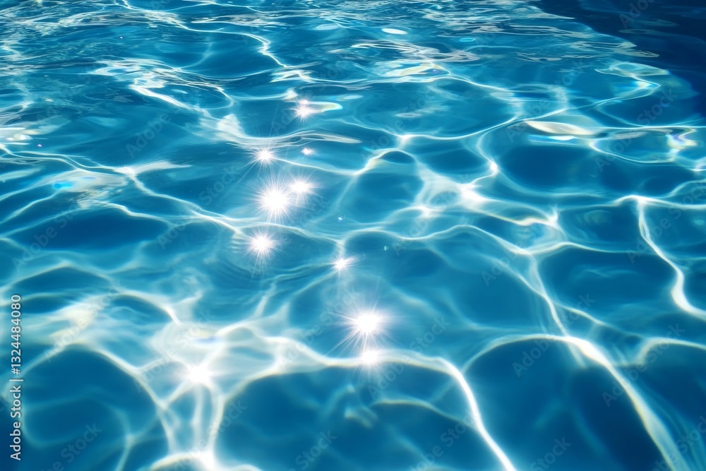 Fototapeta premium Beautiful rippling water patterns in a refreshing swimming pool on a sunny day