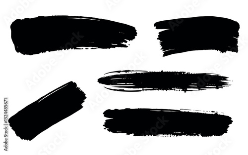 Hand-Painted Ink Brush Strokes – Abstract Design Elements