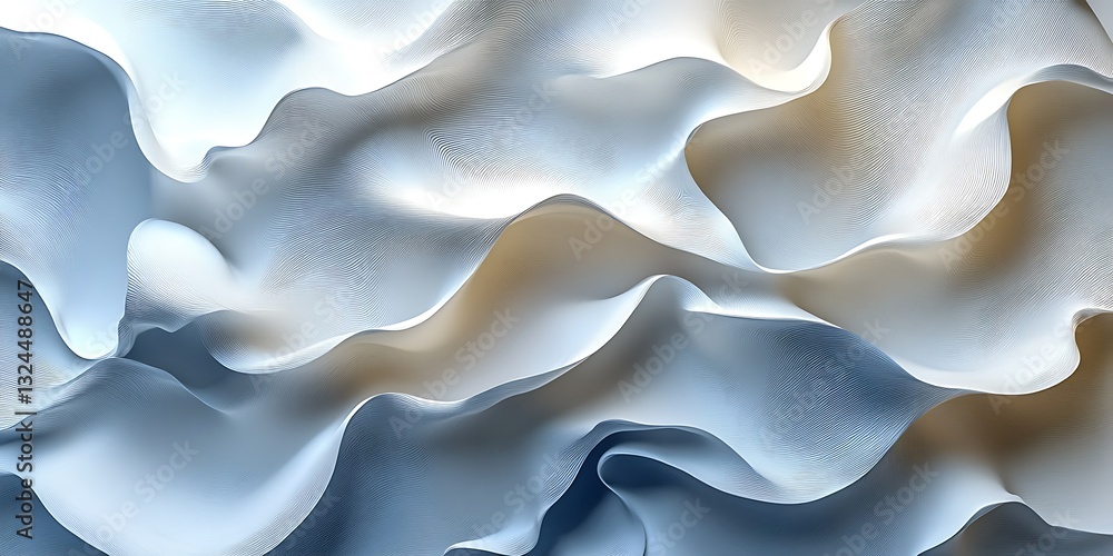 Fototapeta premium Abstract Blue and White Waves (5)