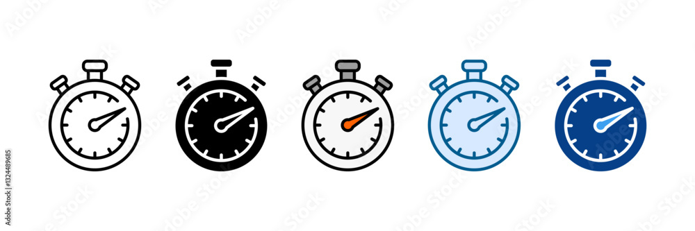 Stopwatch Icon Set Multiple Style Collection Stopwatch Icon Set Multiple Style Collection