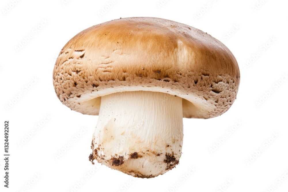 Fototapeta premium Mushroom with smooth cap and sturdy stem, cut out