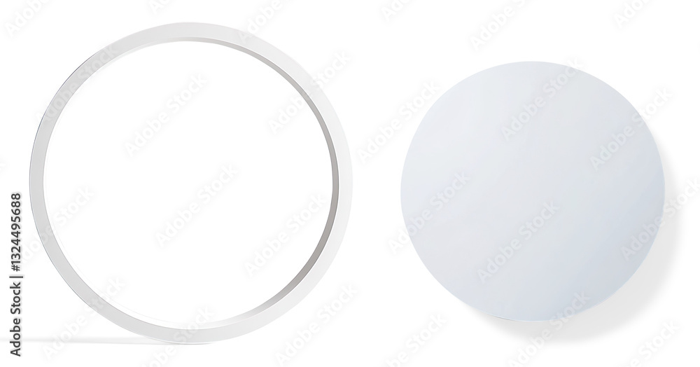 Minimalist Three-Dimensional White Circular Shape on a Transparent Background Minimalist Three-Dimensional White Circular Shape on a Transparent Background