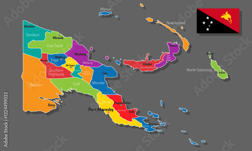 Vector map of Papua New Guinea
