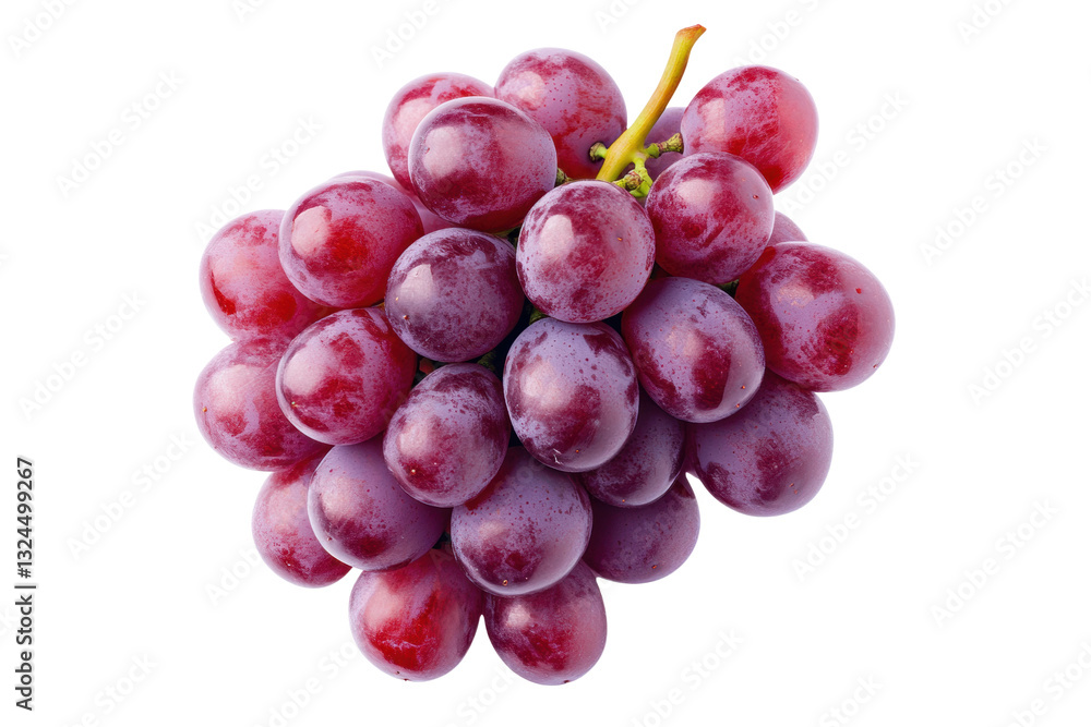 Fresh red grapes in a cluster ready to enjoy, cut out Fresh red grapes in a cluster ready to enjoy, cut out