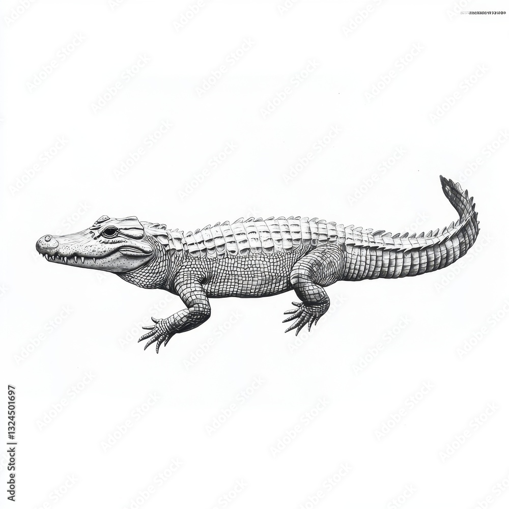 Obraz premium Detailed Crocodile Illustration