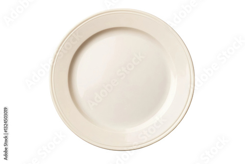 Simple off-white plate for dining and serving food, cut out