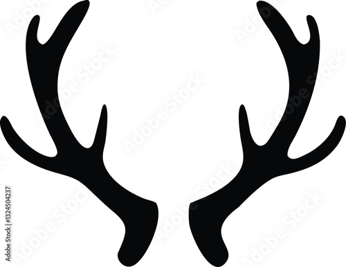  create a Deer antlers silhouette vector icon desing with a white background