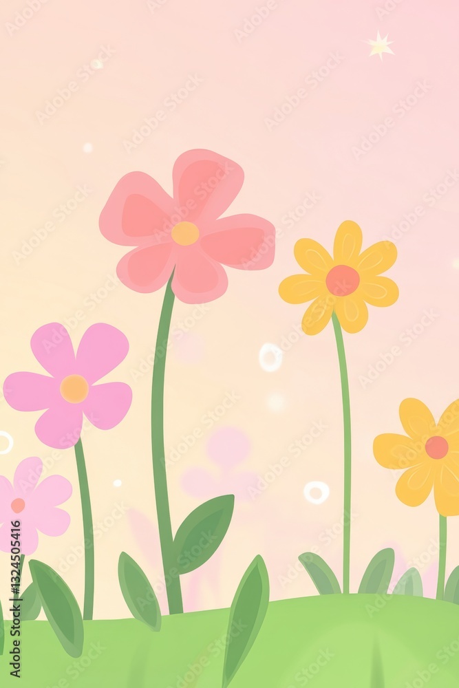Naklejka premium Beautiful background template made of Spring flowers.
