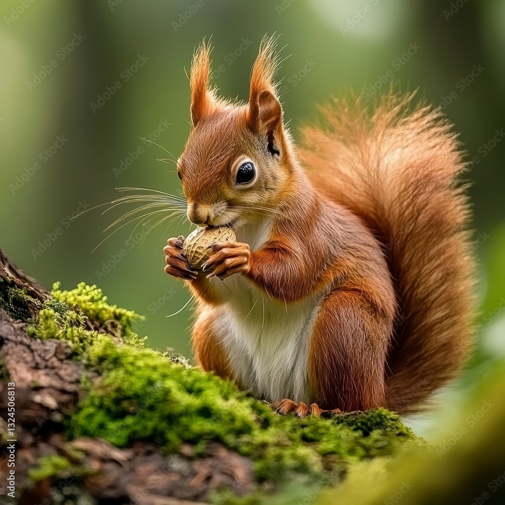Red Squirrel Eating Nut Red Squirrel Eating Nut