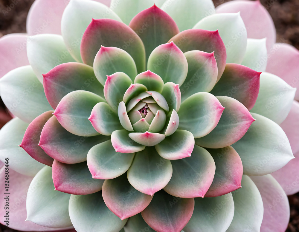 Vibrant Pink-Tipped Succulent in a Mesmerizing Spiral Formation Vibrant Pink-Tipped Succulent in a Mesmerizing Spiral Formation