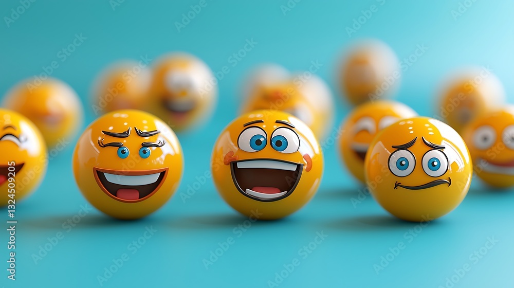 3D Rendered Emojis Showing Various Emotions 3D Rendered Emojis Showing Various Emotions