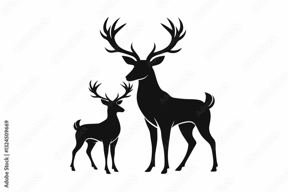 silhouette of deer silhouette of deer