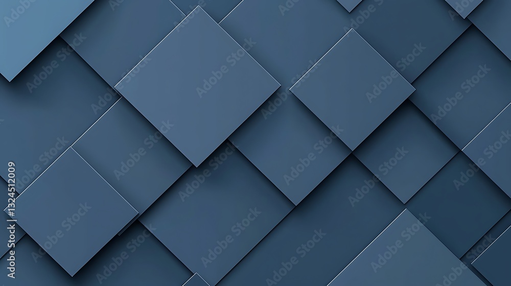 Abstract Blue Geometric Square Pattern Background Abstract Blue Geometric Square Pattern Background
