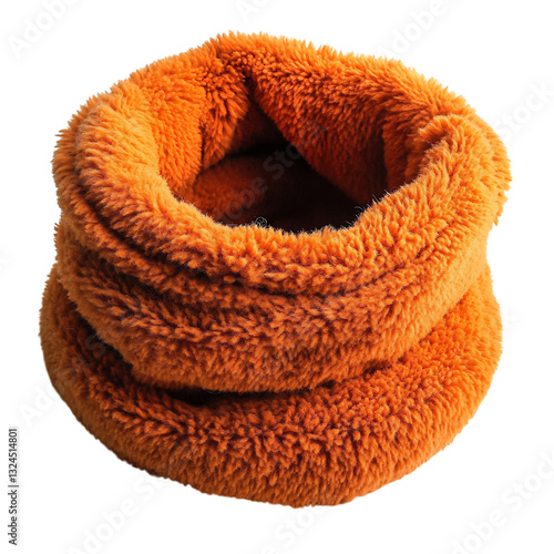 Yellow Fuzzy Neck Warmer Isolated on Transparent Background
