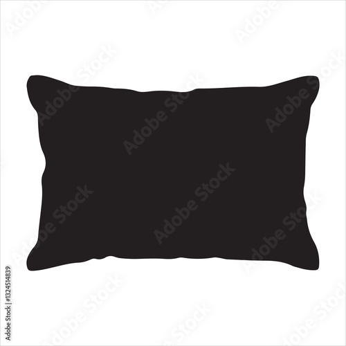 Black Silhouette of a Rectangular Pillow
