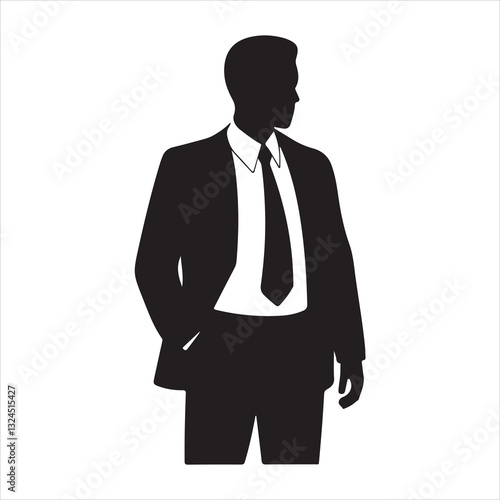 Silhouette of a businessman in a suit
