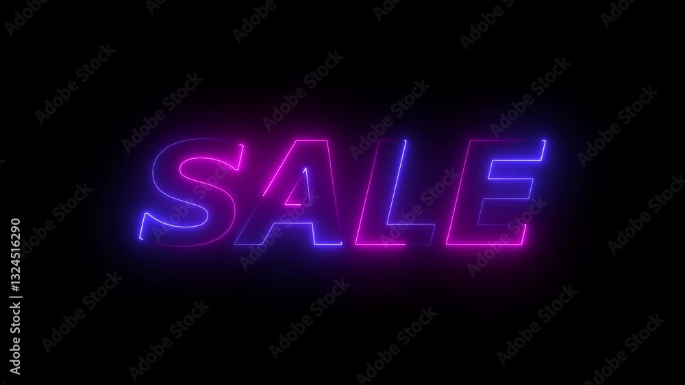 sale text icon animation neon glowing color signboard poster text font letter graphic design on black background sale text icon animation neon glowing color signboard poster text font letter graphic design on black background