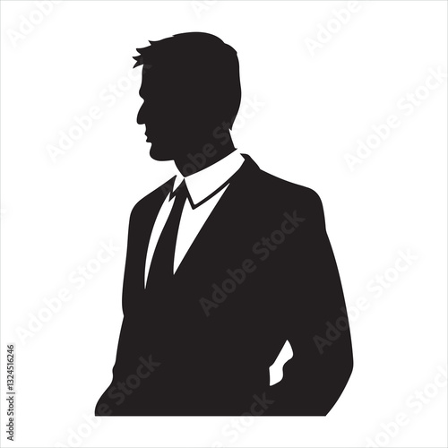 Silhouette of a businessman in a suit
