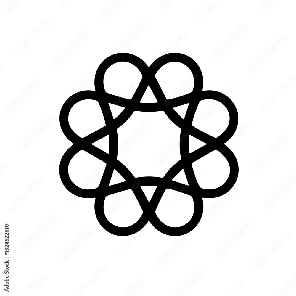Simple black flat Quantum Icon