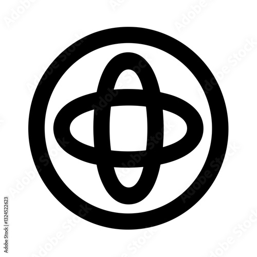 Simple black flat Quantum Icon