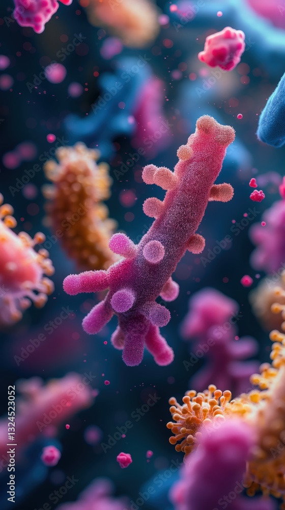 Fototapeta premium Stunning Macro View of Diverse Microorganisms