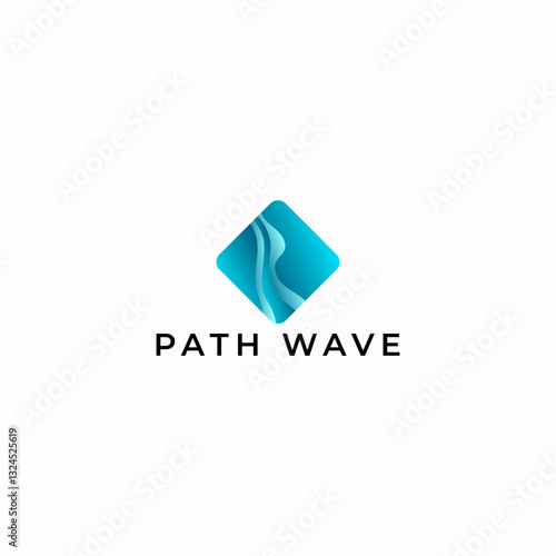Free Download ILLUSTRATION ABSTRACT PATH WAVE GRADIENT BLUE COLOR SIMPLE ICON LOGO DESIGN VECTOR - GFXLoad