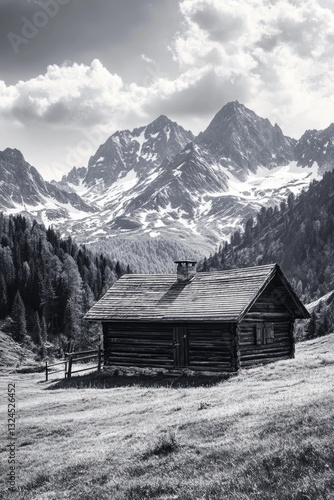 Wallpaper Mural Mountain Cabin at Night Torontodigital.ca