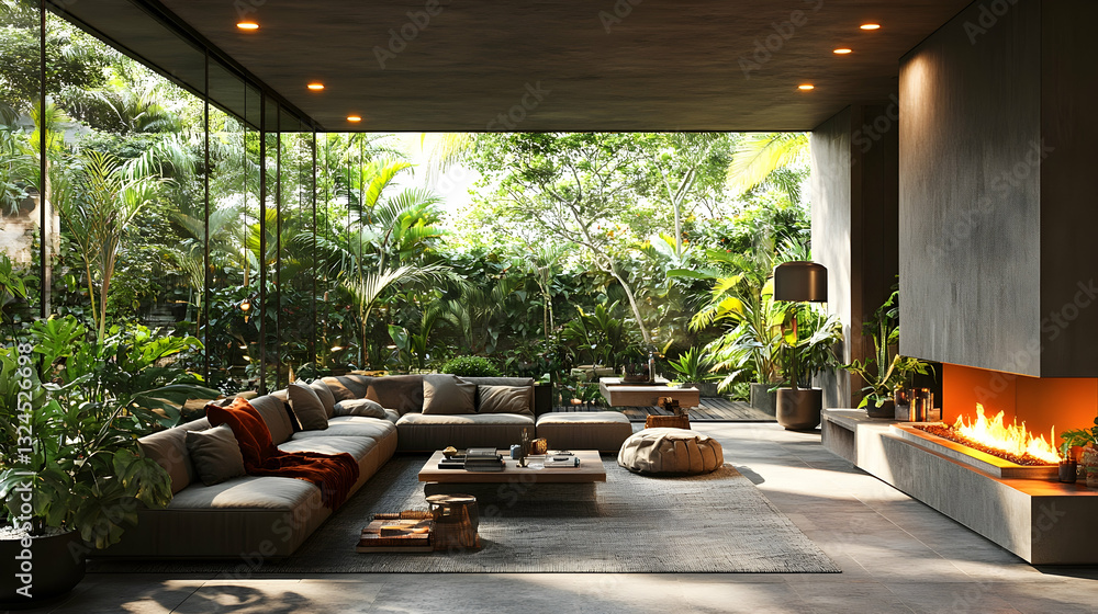 Fototapeta premium Modern Tropical Living Room (1)