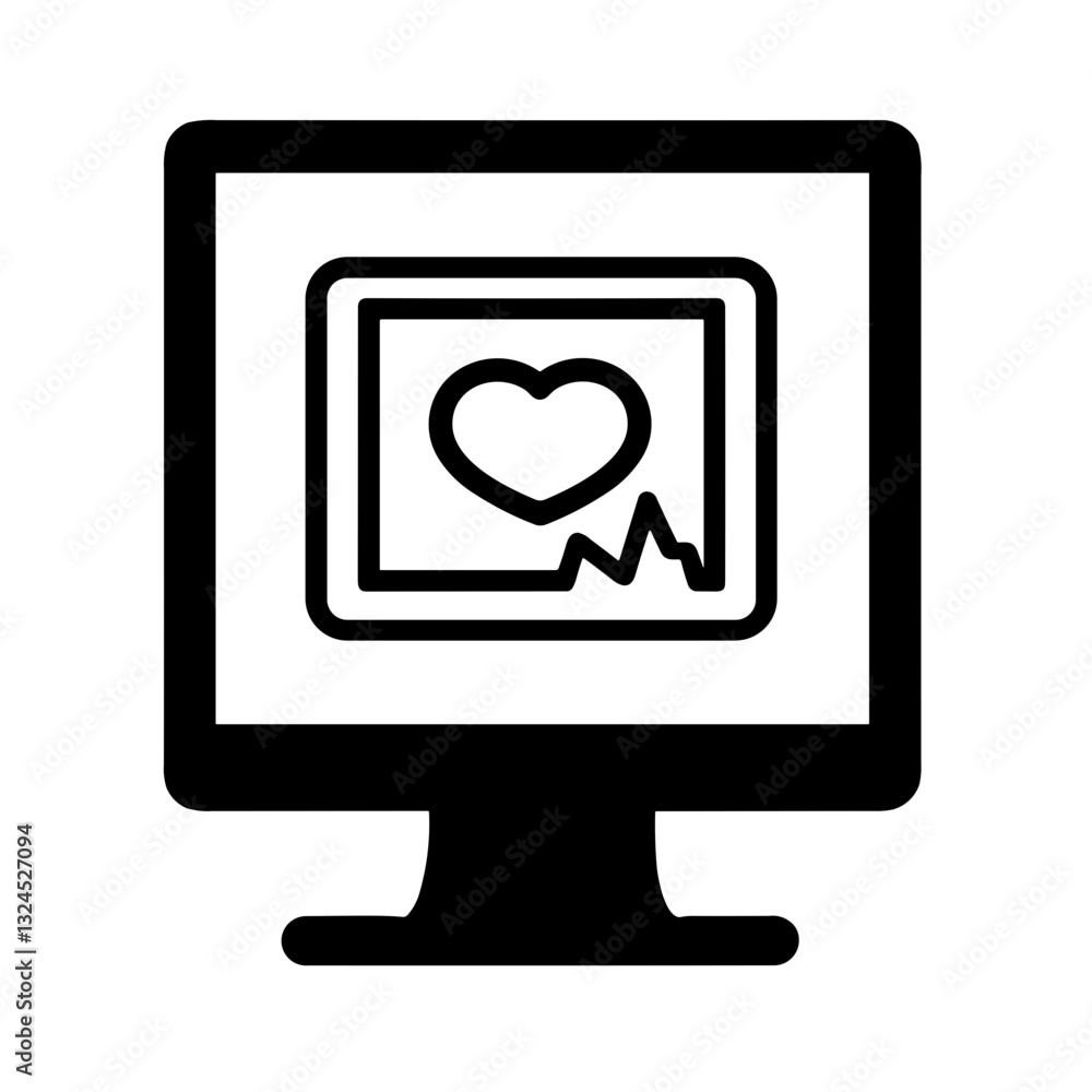 Simple Remote Consultation Telemedicine Icon Simple Remote Consultation Telemedicine Icon