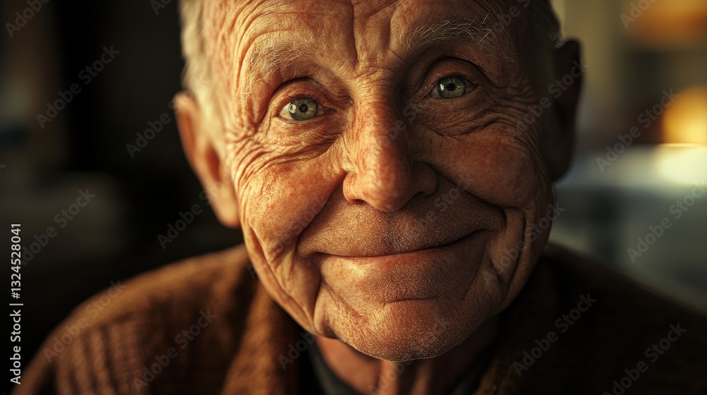 Smiling senior man staying in nursing home Smiling senior man staying in nursing home