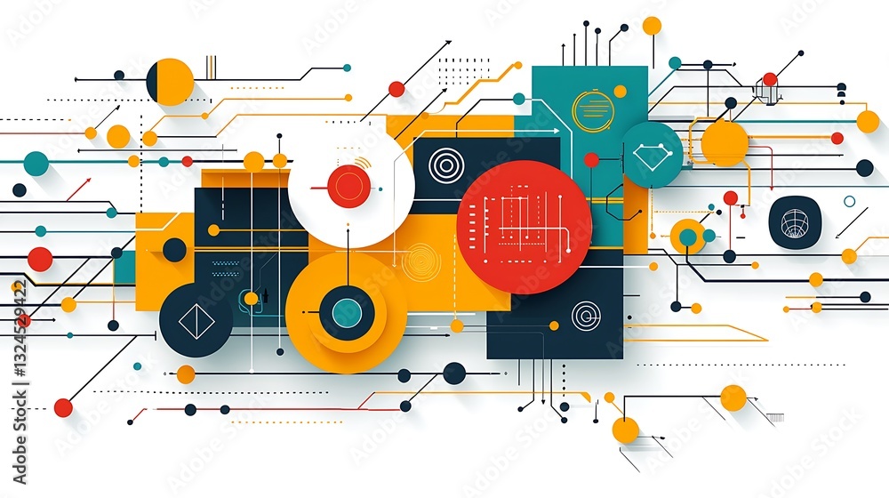 Obraz premium Abstract Network Technology and Connectivity Graphic
