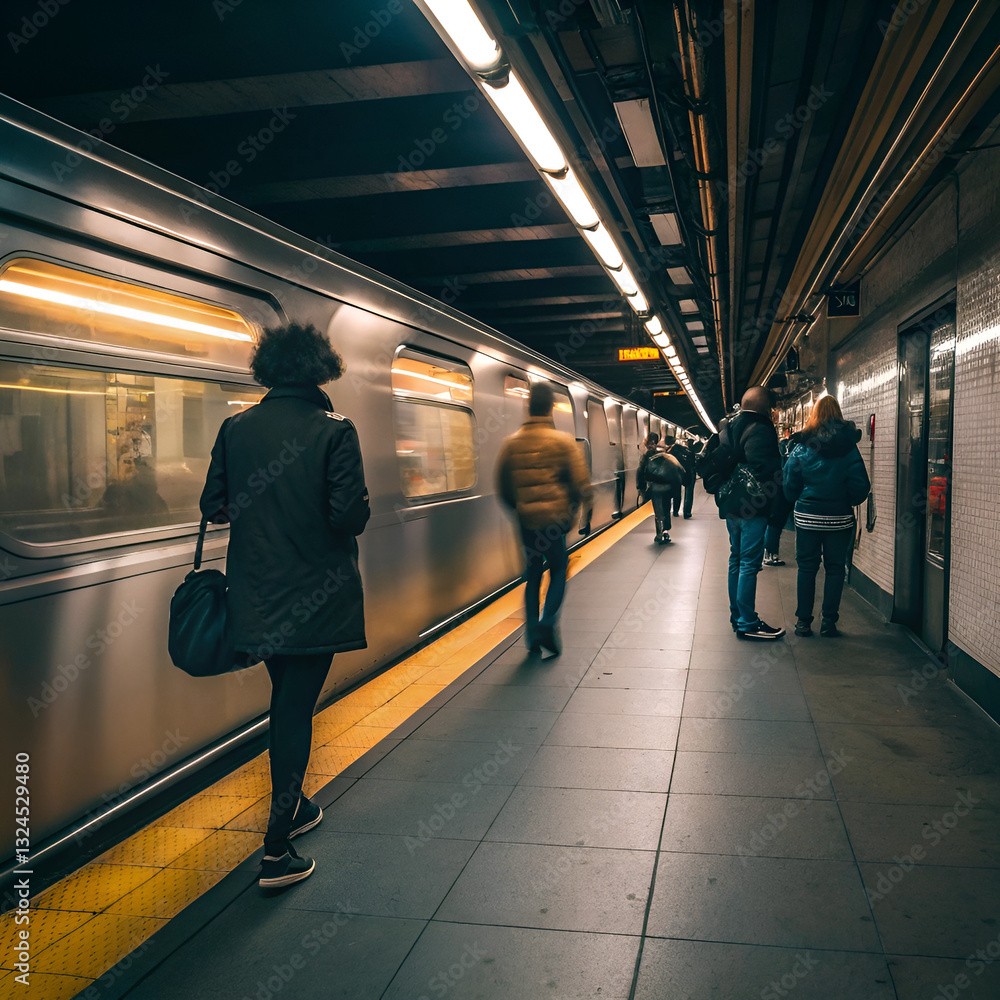 Fototapeta premium people walking in subway