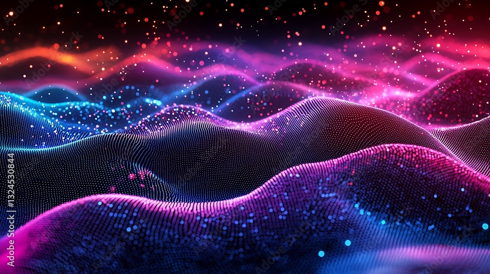 Fototapeta premium Abstract Particle Wave Background