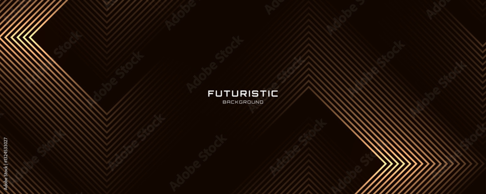 Fototapeta premium 3D brown lines techno abstract background overlap layer on dark space with rhombus effect decoration. Modern graphic design element stripes style concept for web, poster, flyer, card or brochure cover