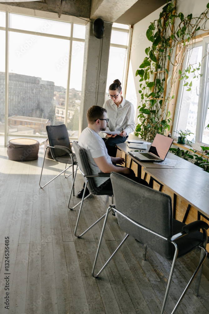 office workers working together office workers working together